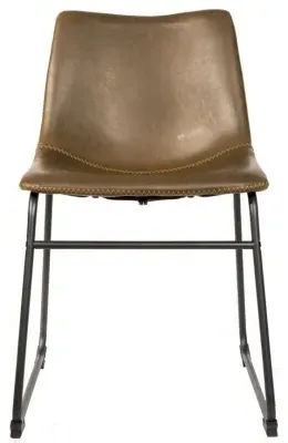 Fremont Vintage Leather Dining Chair - Chestnut image