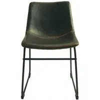 Fremont Vintage Leather Dining Chair - Grey