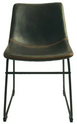Fremont Vintage Leather Dining Chair - Grey