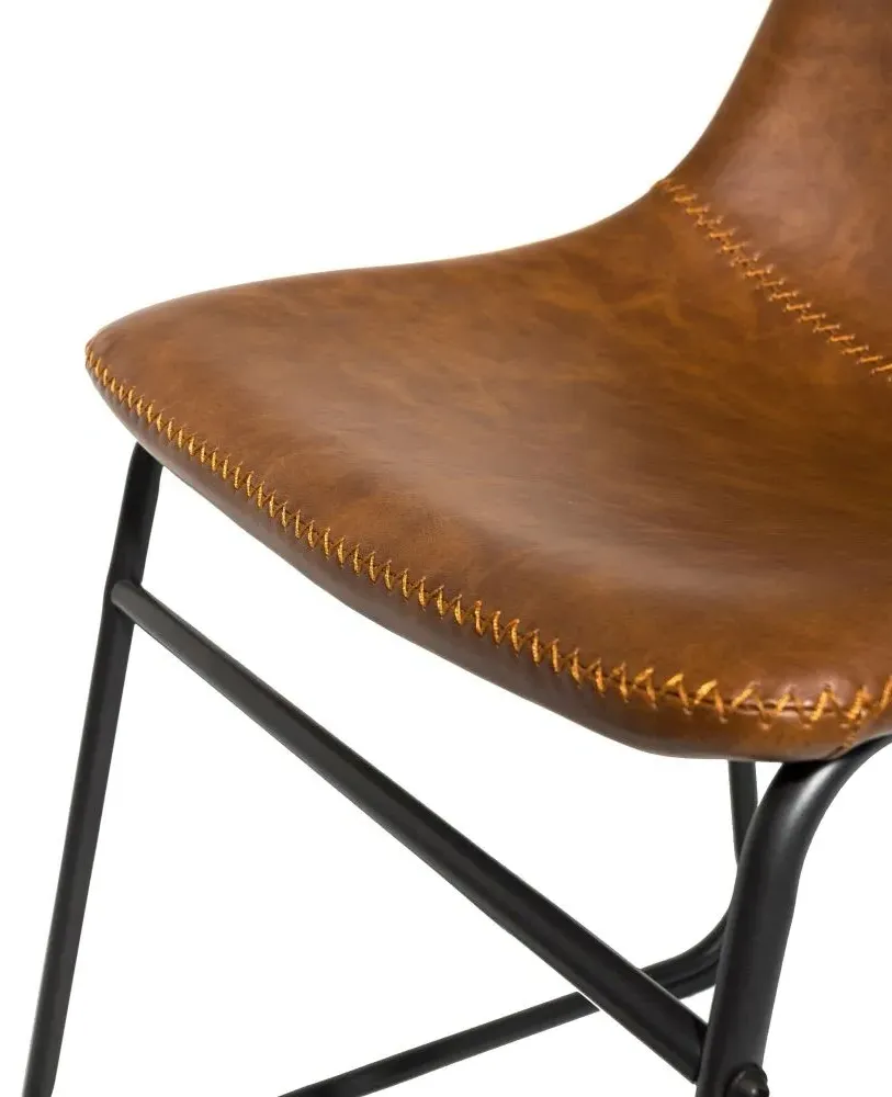 Fremont Vintage Leather Dining Chair - Tan