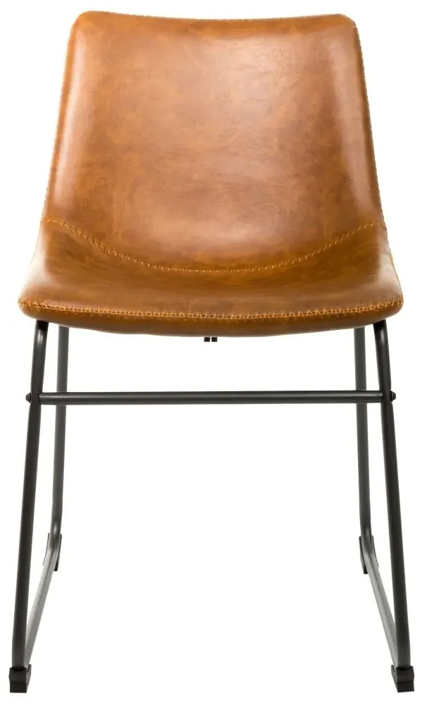 Fremont Vintage Leather Dining Chair - Tan
