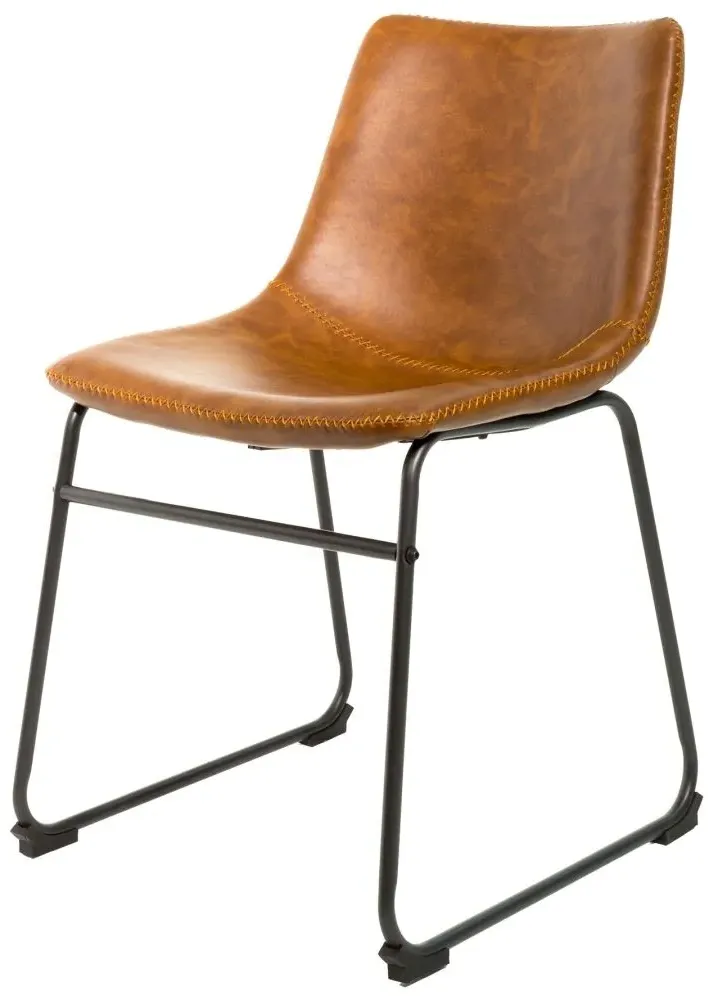 Fremont Vintage Leather Dining Chair - Tan