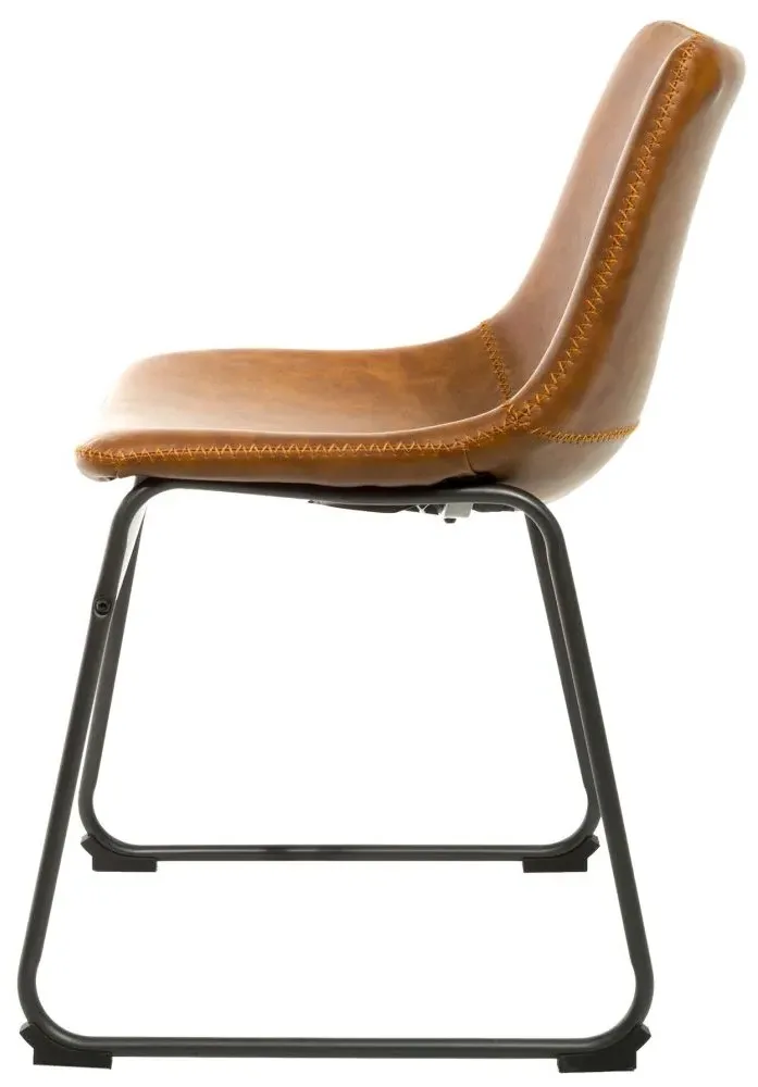 Fremont Vintage Leather Dining Chair - Tan