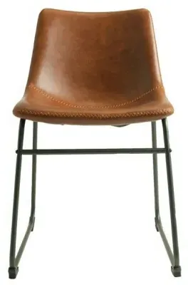 Fremont Vintage Leather Dining Chair - Tan