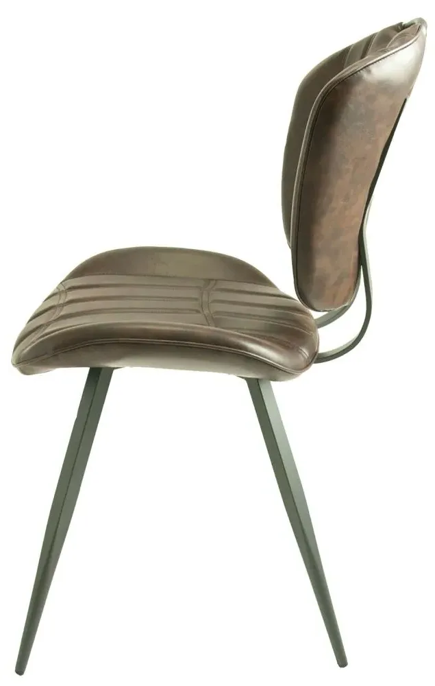 Gustavia Dining Chair Set of 2 - Chestnut, Leather