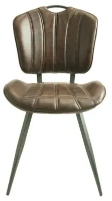 Gustavia Dining Chair Set of 2 - Chestnut, Leather image