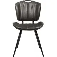 Gustavia Dining Chair Set of 2 - Grey, Leather