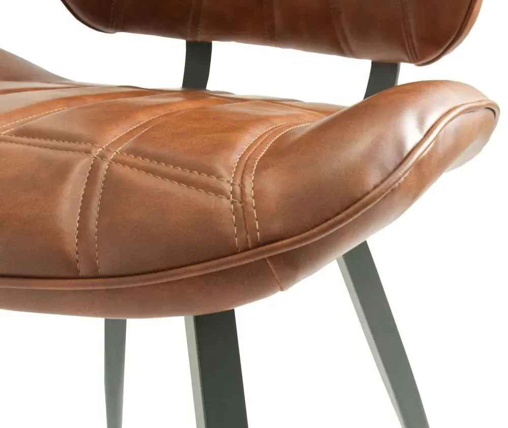 Gustavia Dining Chair Set of 2 - Tan, Leather