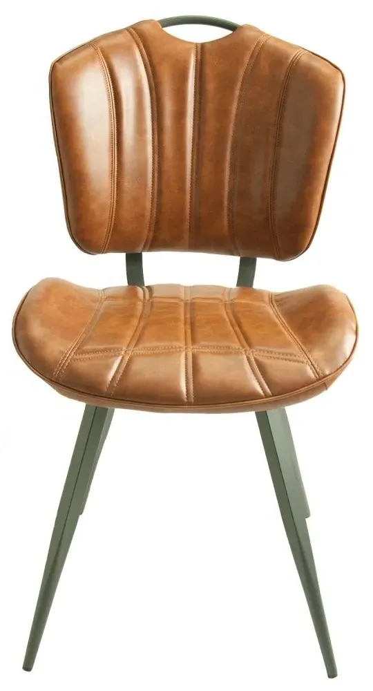 Gustavia Dining Chair Set of 2 - Tan, Leather