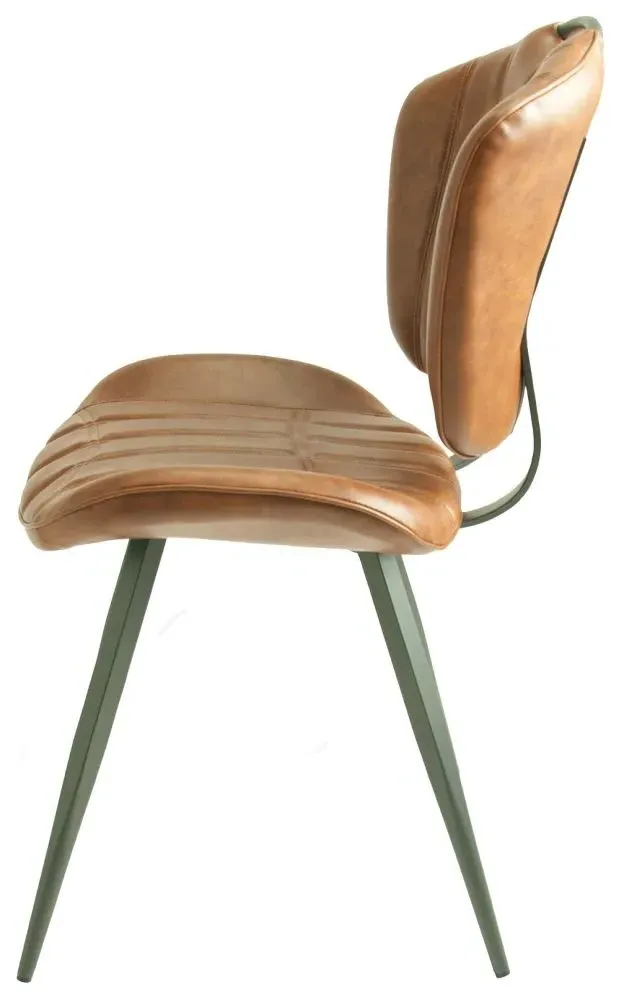 Gustavia Dining Chair Set of 2 - Tan, Leather