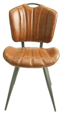 Gustavia Dining Chair Set of 2 - Tan, Leather