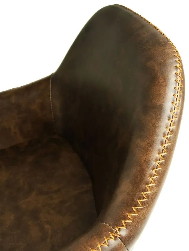 Hawai Gas Lift Barstool Set of 2 - Chestnut, Leather