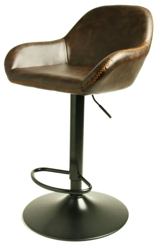 Hawai Gas Lift Barstool Set of 2 - Chestnut, Leather