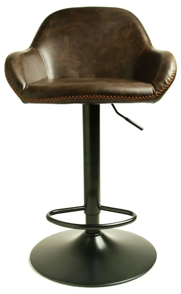 Hawai Gas Lift Barstool Set of 2 - Chestnut, Leather