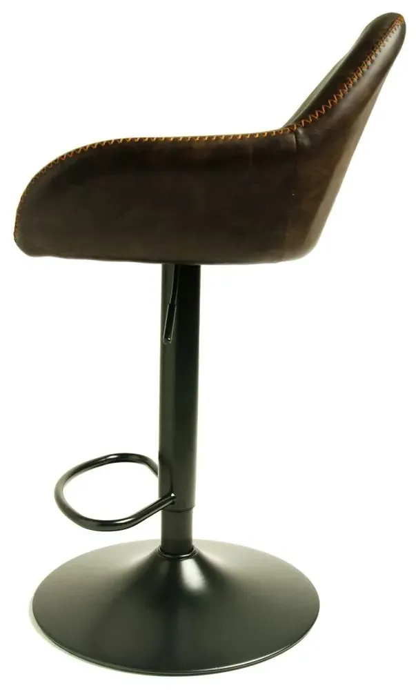 Hawai Gas Lift Barstool Set of 2 - Chestnut, Leather