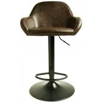 Hawai Gas Lift Barstool Set of 2 - Chestnut, Leather