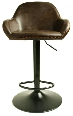 Hawai Gas Lift Barstool Set of 2 - Chestnut, Leather image