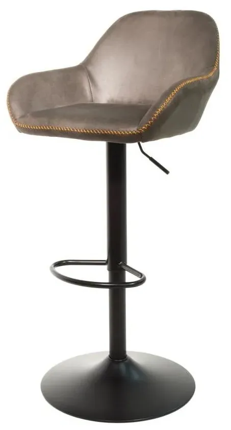 Hawai Gas Lift Barstool Set of 2 - Grey, Fabric