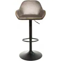 Hawai Gas Lift Barstool Set of 2 - Grey, Fabric