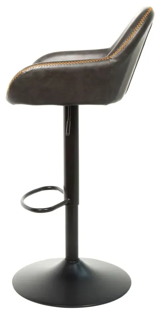 Hawai Gas Lift Barstool Set of 2 - Grey, Leather