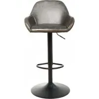 Hawai Gas Lift Barstool Set of 2 - Grey, Leather