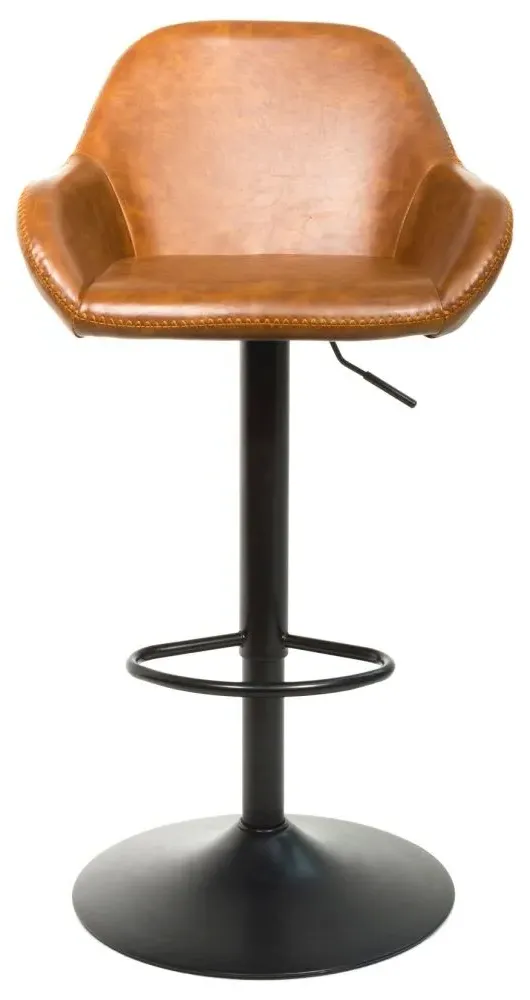 Hawai Gas Lift Barstool Set of 2 - Tan, Leather