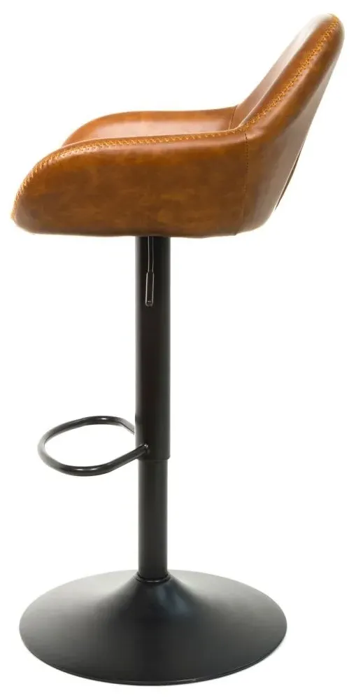 Hawai Gas Lift Barstool Set of 2 - Tan, Leather