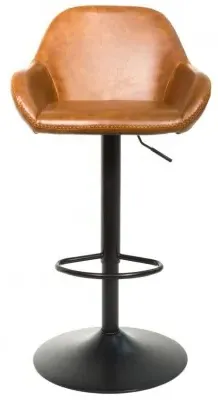Hawai Gas Lift Barstool Set of 2 - Tan, Leather