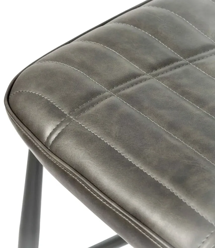 Marigot Dining Chair - Grey, Leather