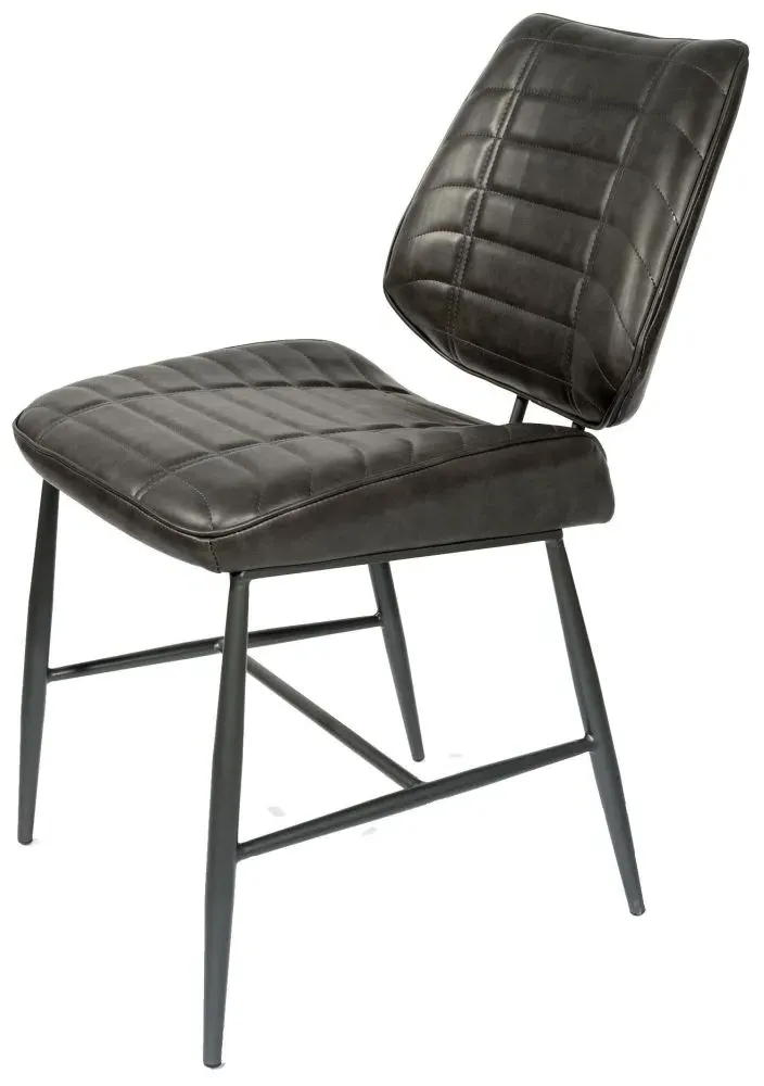 Marigot Dining Chair - Grey, Leather