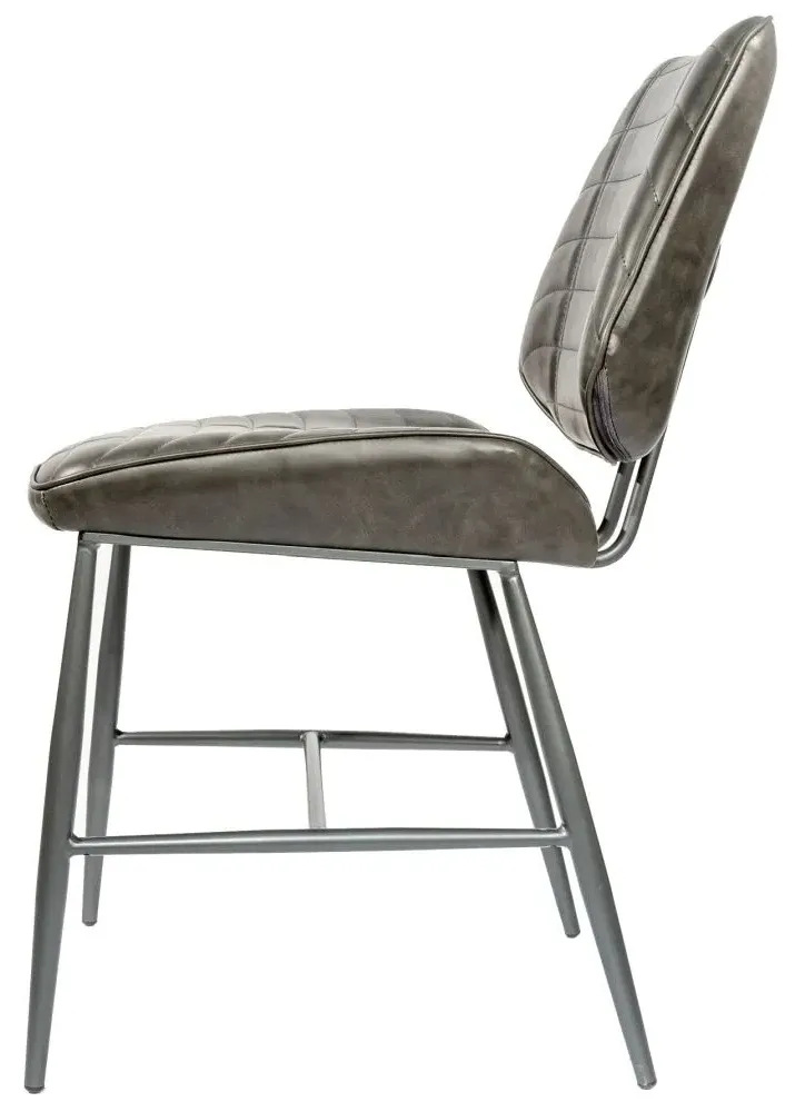 Marigot Dining Chair - Grey, Leather