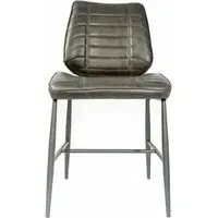Marigot Dining Chair - Grey, Leather