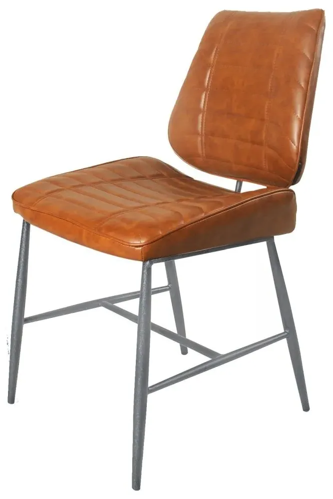 Marigot Dining Chair - Tan, Leather