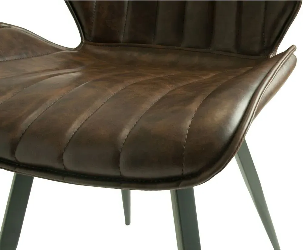 Norwich Dining Chair Set of 2 - Chestnut, Leather