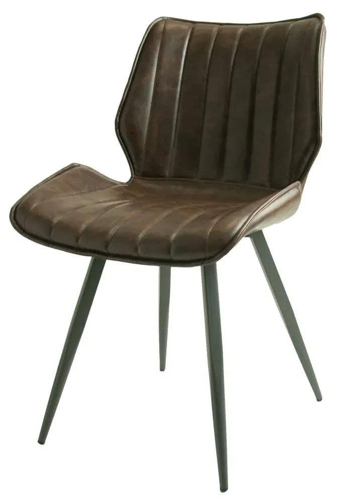 Norwich Dining Chair Set of 2 - Chestnut, Leather