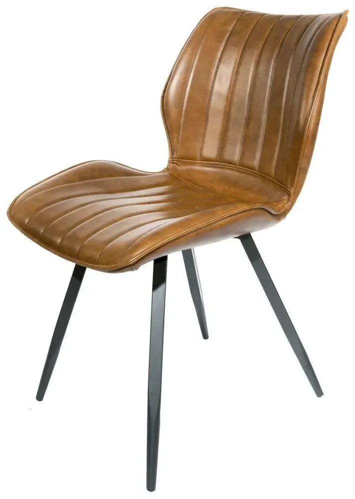 Norwich Dining Chair Set of 2 - Tan, Leather