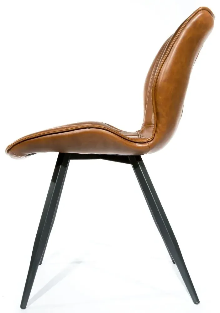 Norwich Dining Chair Set of 2 - Tan, Leather