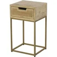 Rattan 1 Drawer Side Table - Natural