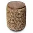 Round Lamp Table with Weaved Base - Natural, Mindi Wood