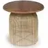 Round Side Table with Weaved Base - Natural, Mindi Wood