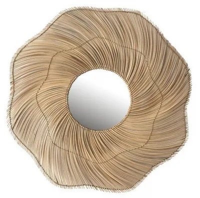 Round Wall Mirror - Natural, Rattan