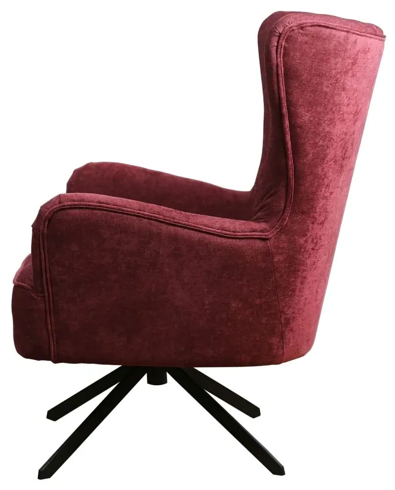 Salinas Swivel Armchair - Berry Pink, Chenille