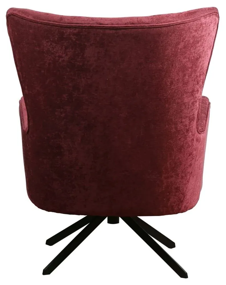 Salinas Swivel Armchair - Berry Pink, Chenille