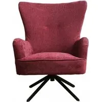 Salinas Swivel Armchair - Berry Pink, Chenille