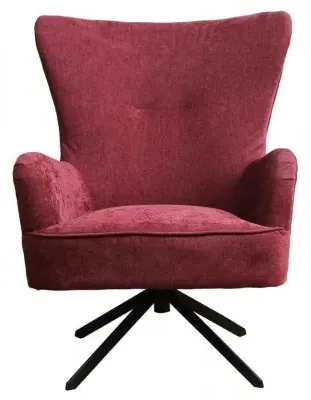 Salinas Swivel Armchair - Berry Pink, Chenille image