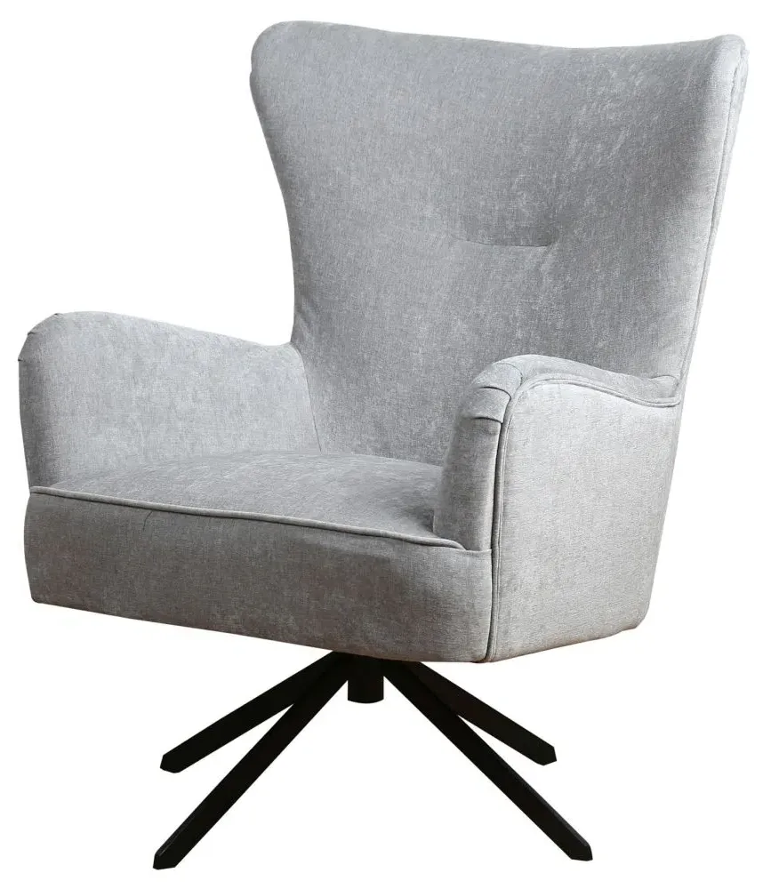 Salinas Swivel Armchair - Grey, Chenille