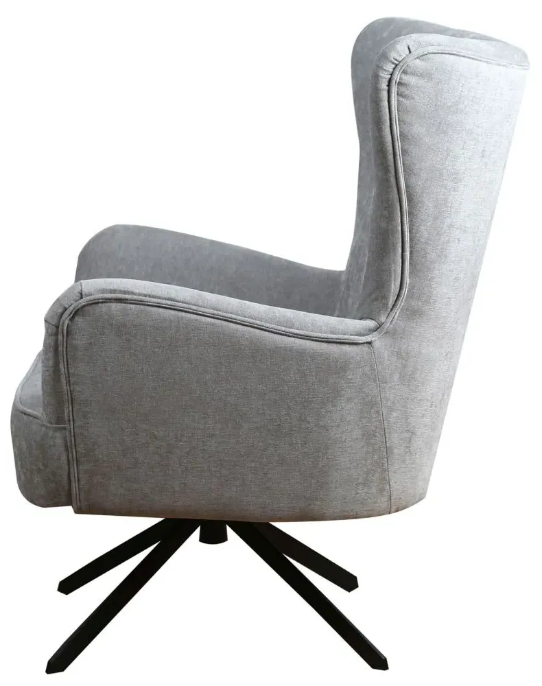 Salinas Swivel Armchair - Grey, Chenille