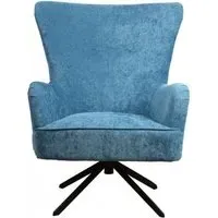 Salinas Swivel Armchair - Ocean Blue, Chenille