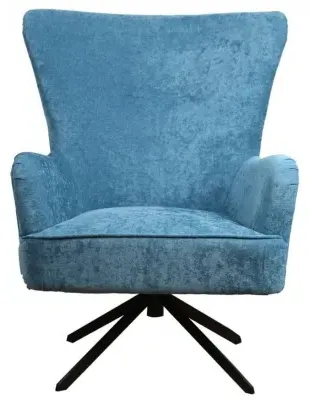 Salinas Swivel Armchair - Ocean Blue, Chenille