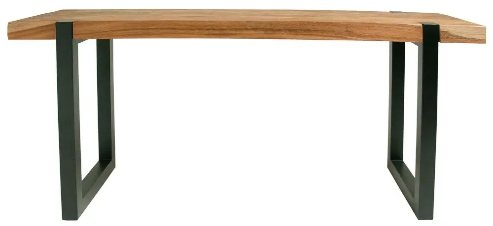 Set of 2 Dining Bench - Black, Reclaimed Teak